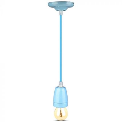 Napojni kabel 1xE27/60W/230V plavi/porcelan
