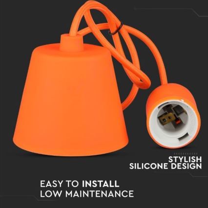 Narandžasti luster na sajli 1xE27/60W/230V