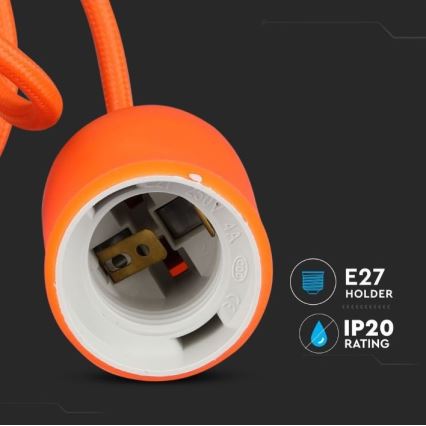 Narandžasti luster na sajli 1xE27/60W/230V