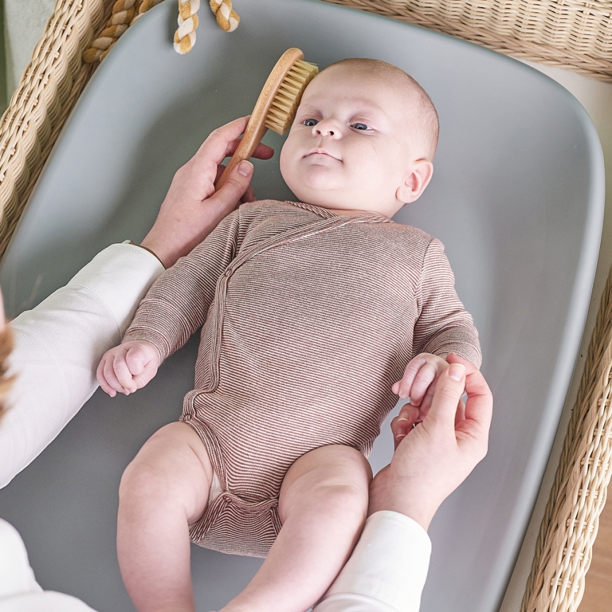 Nattou - Koš za pelene i podloga za presvlačenje SOFTY 50x70 cm bela/siva