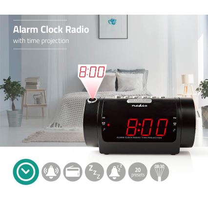 Radio-budilnik sa LED displejom i projektorom 230V