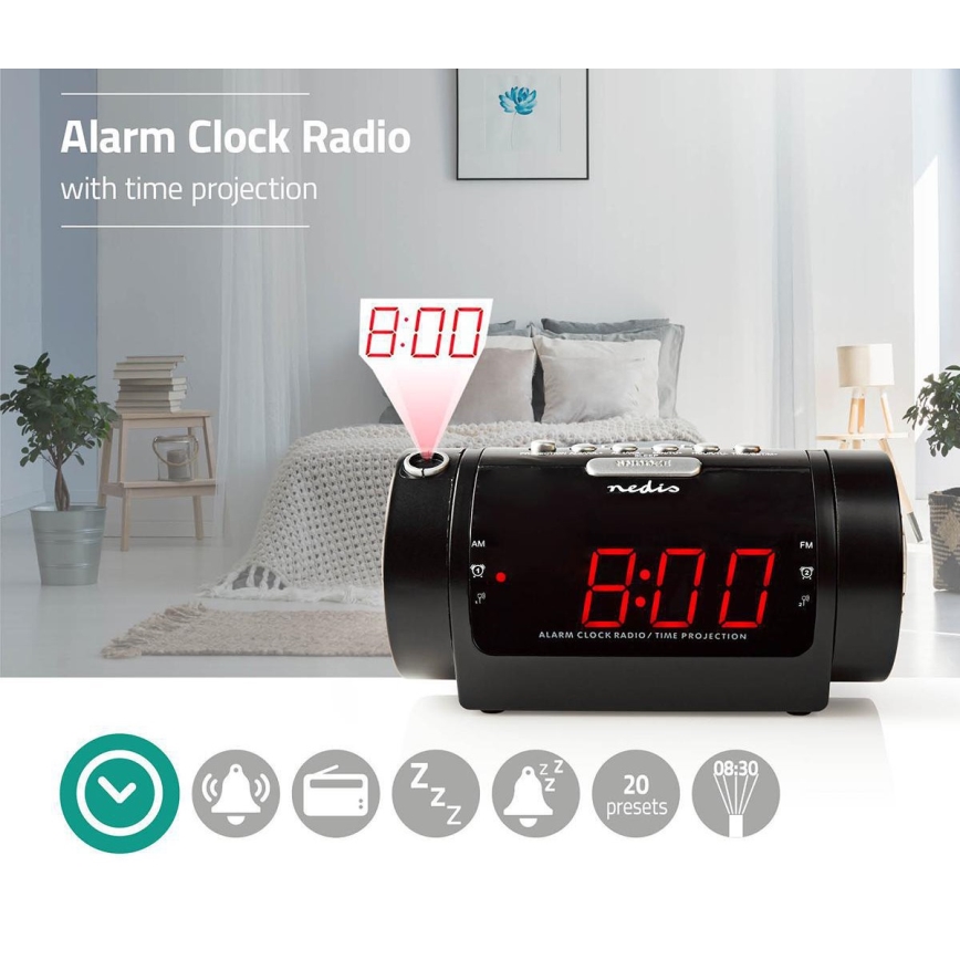 Radio-budilnik sa LED displejom i projektorom 230V