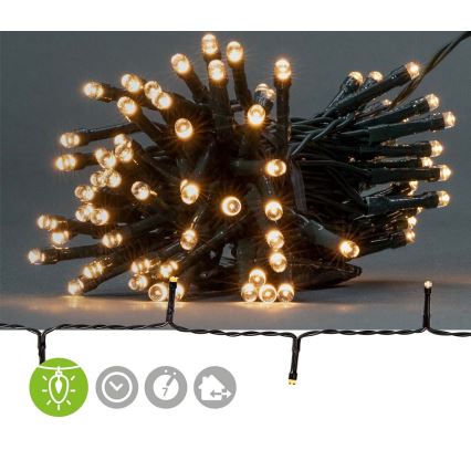 LED Spoljašnje božićne lampice 96xLED/7 funkcija/3xAA 7,7m IP44 topla bela