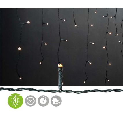 LED spoljašnja božićna zavesa 180xLED/7 funkcija 10,9m IP44 topla bela