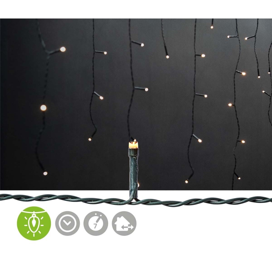 LED spoljašnja božićna zavesa 180xLED/7 funkcija 10,9m IP44 topla bela