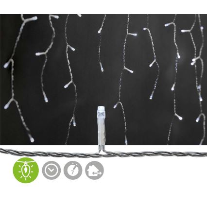 LED spoljna zavesa 180xLED/7 funkcija 10,9m IP44 hladna bela