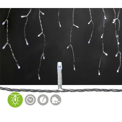 LED spoljašnja zavesa 360xLED/7 funkcija 14m IP44 hladna bela