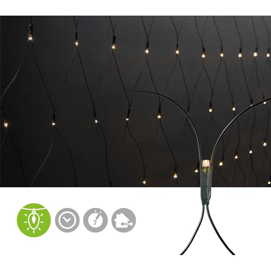 LED spoljašnja zavesa 160xLED/7 funkcija 5m IP44 topla bela