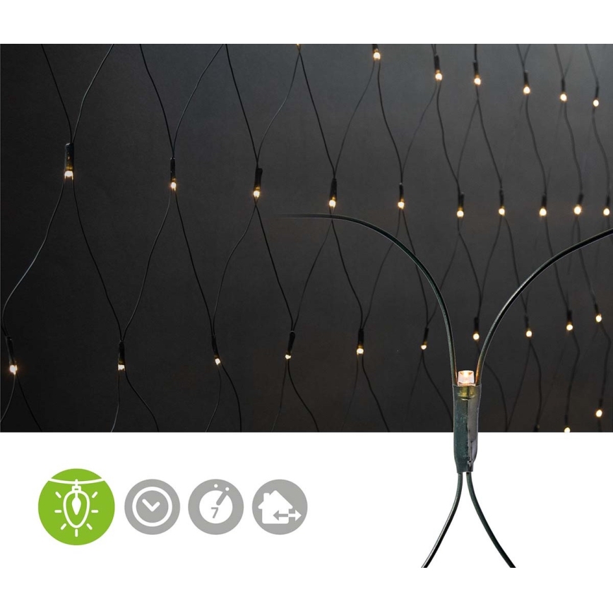 LED spoljašnja zavesa 320xLED/7 funkcija 6m IP44 topla bela