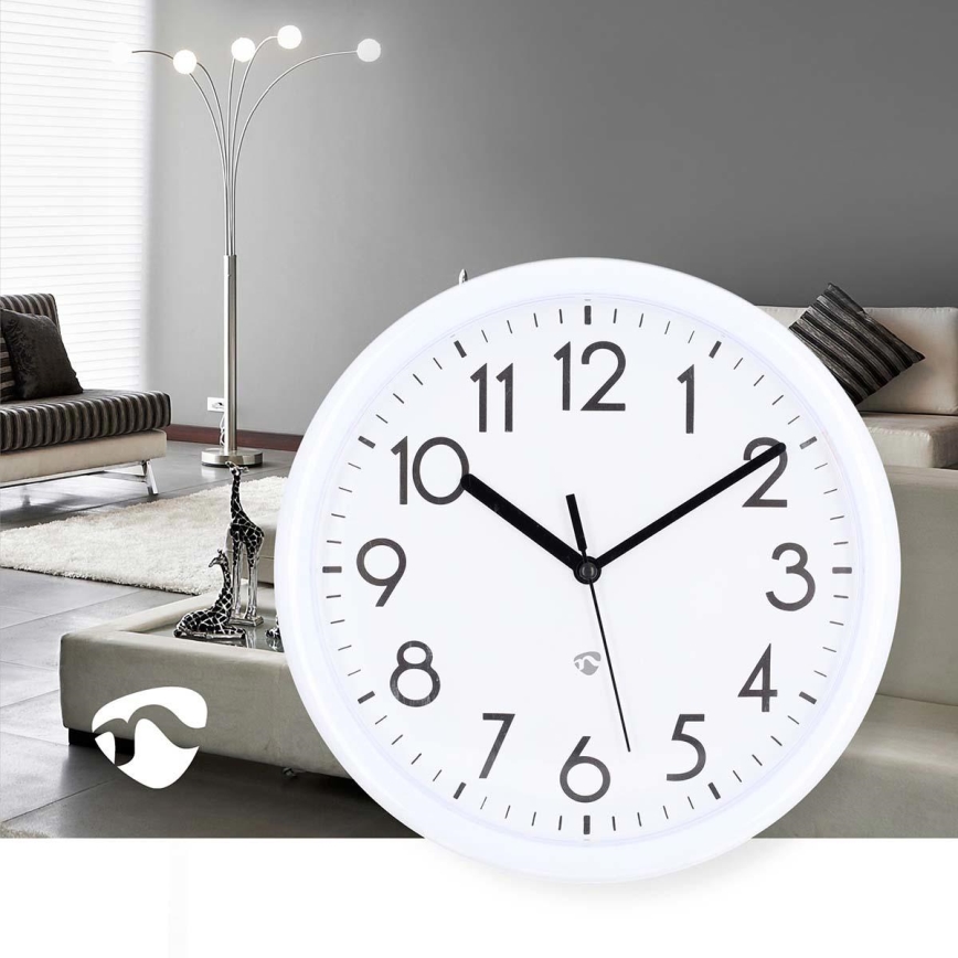 Zidni sat prečnik 22 cm 1xAA beo