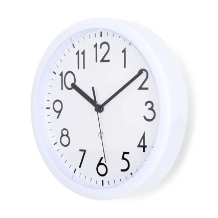 Zidni sat prečnik 22 cm 1xAA beo
