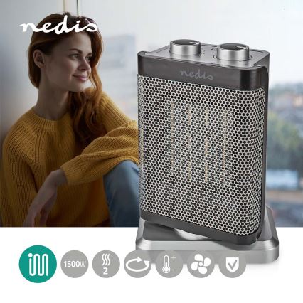 Ventilator sa keramičkim grejnim telom 1000/1500W/230V srebrna