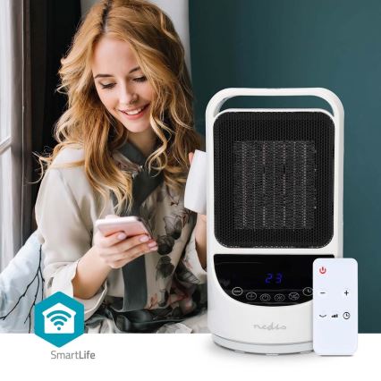 Ventilator Smartlife sa keramičkim grejačem 1000/1500 W, 230 V, Wi‑Fi (Tuya) + daljinski upravljač