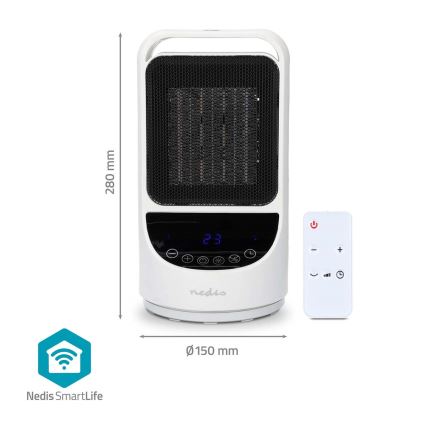 Ventilator Smartlife sa keramičkim grejačem 1000/1500 W, 230 V, Wi‑Fi (Tuya) + daljinski upravljač