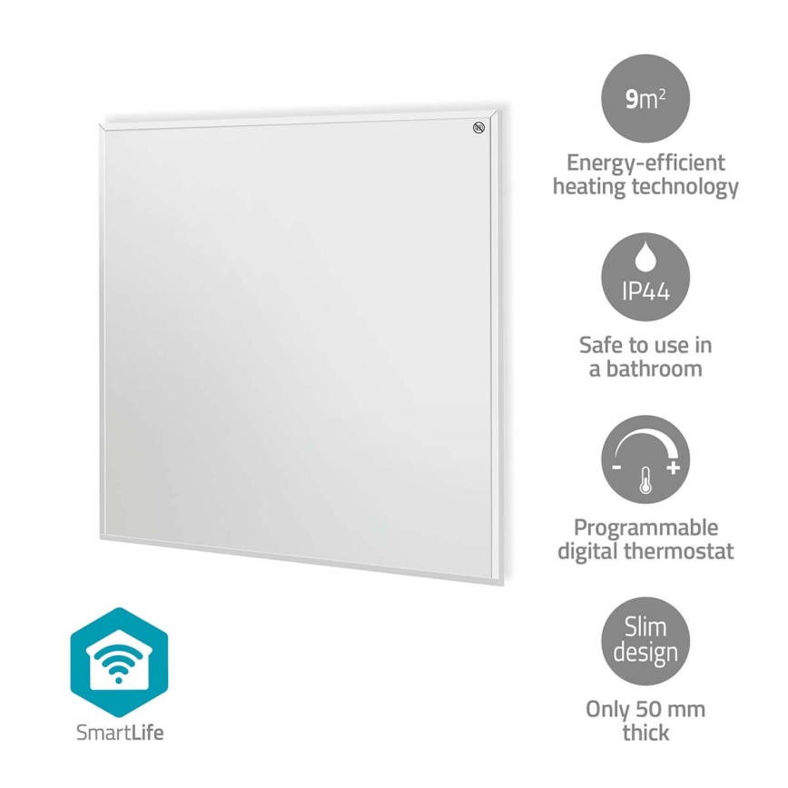 Infracrveni grejni panel 350W/230V 59,8x62 cm IP44 Wi-Fi Tuya + daljinski upravljač