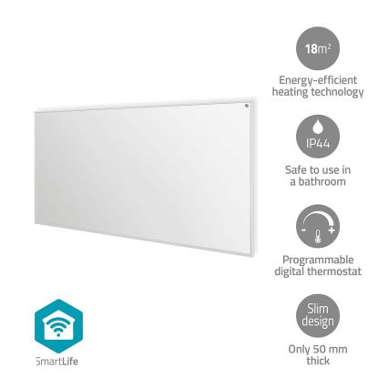 Infracrveni grejni panel 700W/230V 120x62 cm IP44 Wi-Fi Tuya + daljinski upravljač