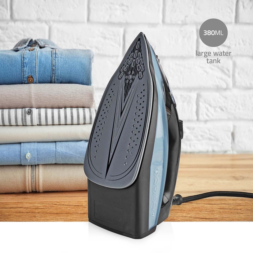 Parna pegla 2600W/230V crna/plava