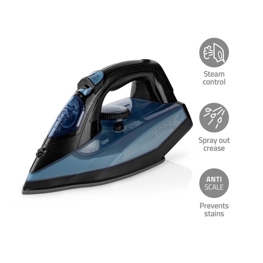 Parna pegla 2600W/230V crna/plava