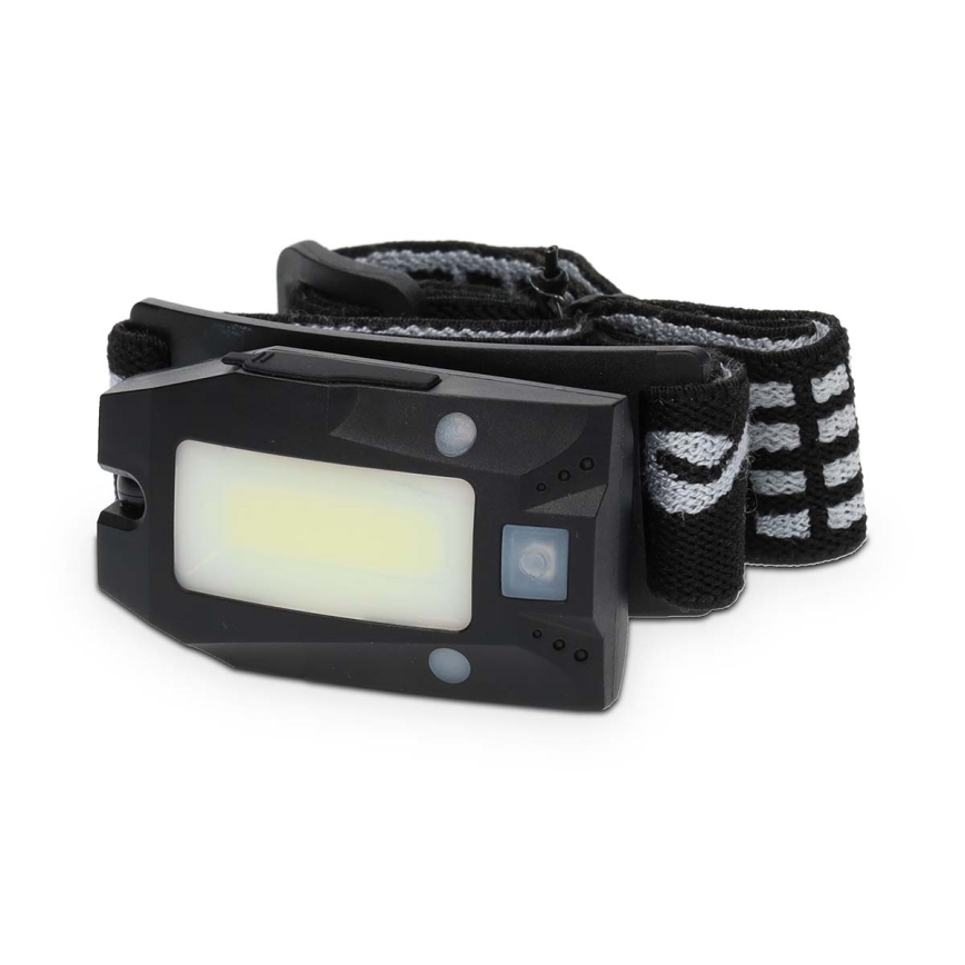 Punjiva prigušiva LED čelna lampa sa senzorom pokreta, 5V/500 mAh, IPX4, crna