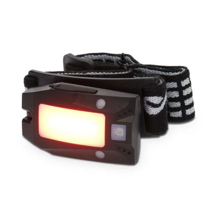 Punjiva prigušiva LED čelna lampa sa senzorom pokreta, 5V/500 mAh, IPX4, crna