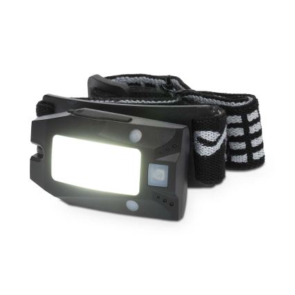 Punjiva prigušiva LED čelna lampa sa senzorom pokreta, 5V/500 mAh, IPX4, crna