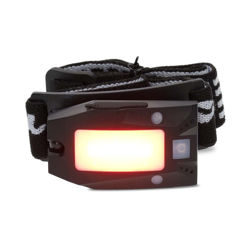 Punjiva prigušiva LED čelna lampa sa senzorom pokreta, 5V/500 mAh, IPX4, crna