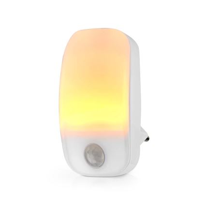 LED orijentaciono svetlo sa senzorom pokreta i sumraka za utičnicu LED/0,55W/230V belo