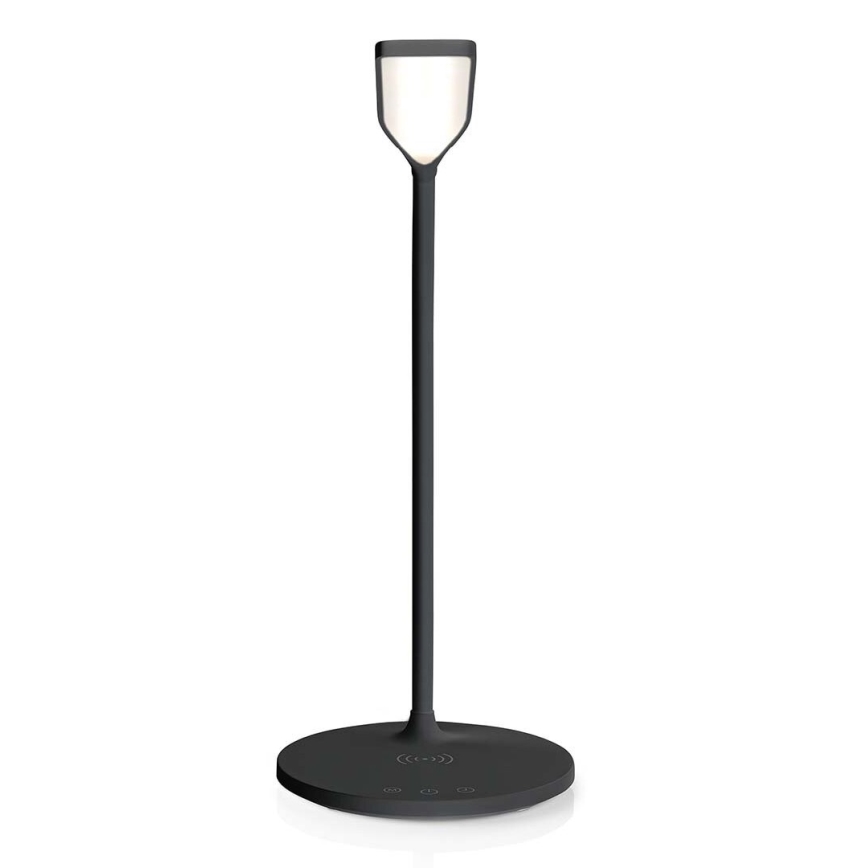 LED stona lampa, prigušiva na dodir, fleksibilna, sa 15W Qi bežičnim punjenjem, LED/5,5W/230V 2700-6500K crna