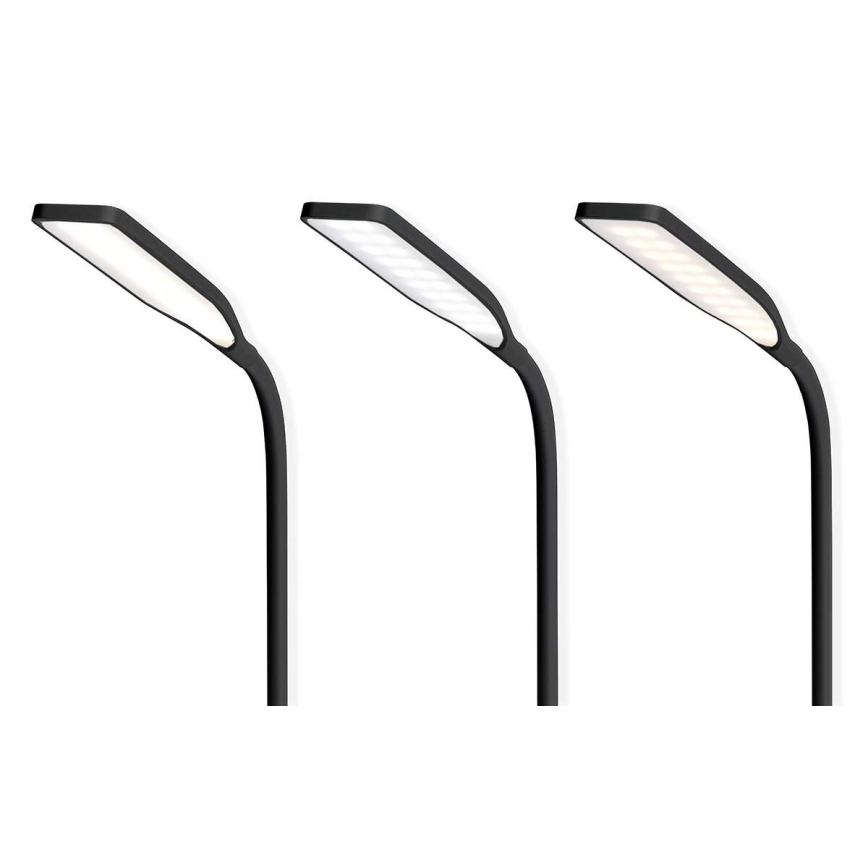 LED stona lampa, prigušiva na dodir, fleksibilna, sa 15W Qi bežičnim punjenjem, LED/5,5W/230V 2700-6500K crna