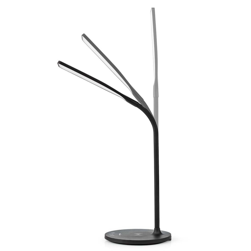 LED stona lampa, prigušiva na dodir, fleksibilna, sa 15W Qi bežičnim punjenjem, LED/5,5W/230V 2700-6500K crna