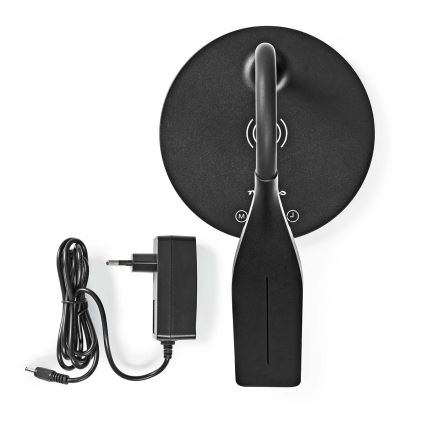 LED stona lampa, prigušiva na dodir, fleksibilna, sa 15W Qi bežičnim punjenjem, LED/5,5W/230V 2700-6500K crna
