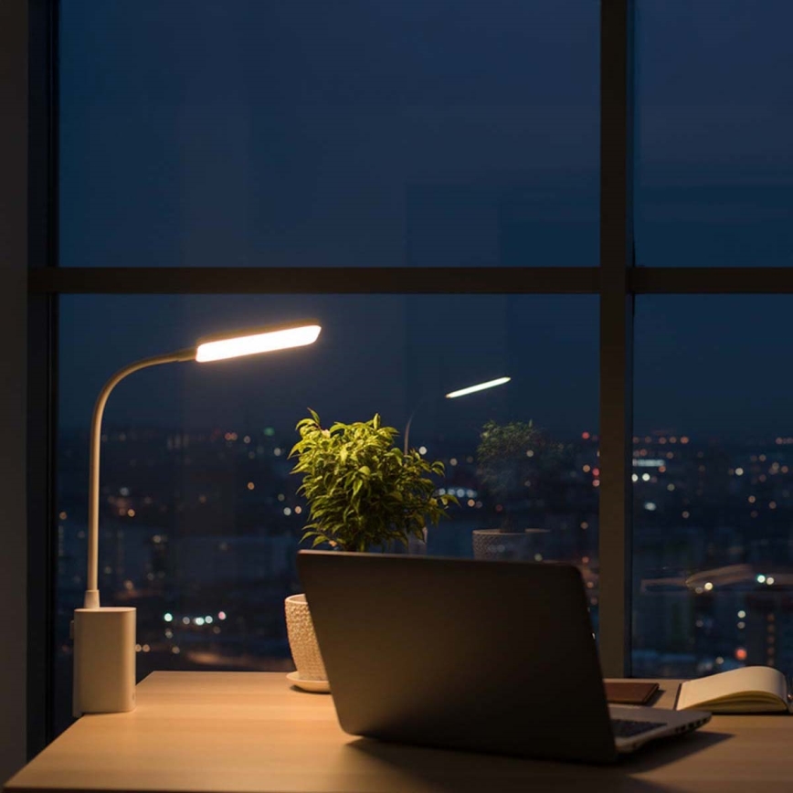 LED prigušiva punjiva dodirna fleksibilna stona lampa sa stezaljkom LED/5W/1200 mAh bela