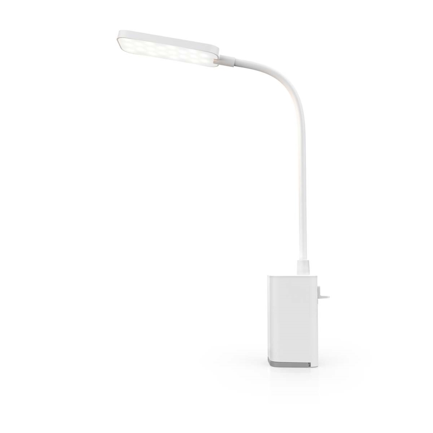 LED prigušiva punjiva dodirna fleksibilna stona lampa sa stezaljkom LED/5W/1200 mAh bela