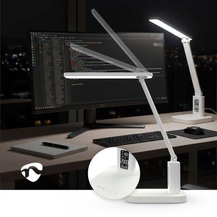 LED prigušiva punjiva dodirna stolna lampa sa displejem LED/7,5W/1200 mAh 3000/4000/5700K CRI 90 bela