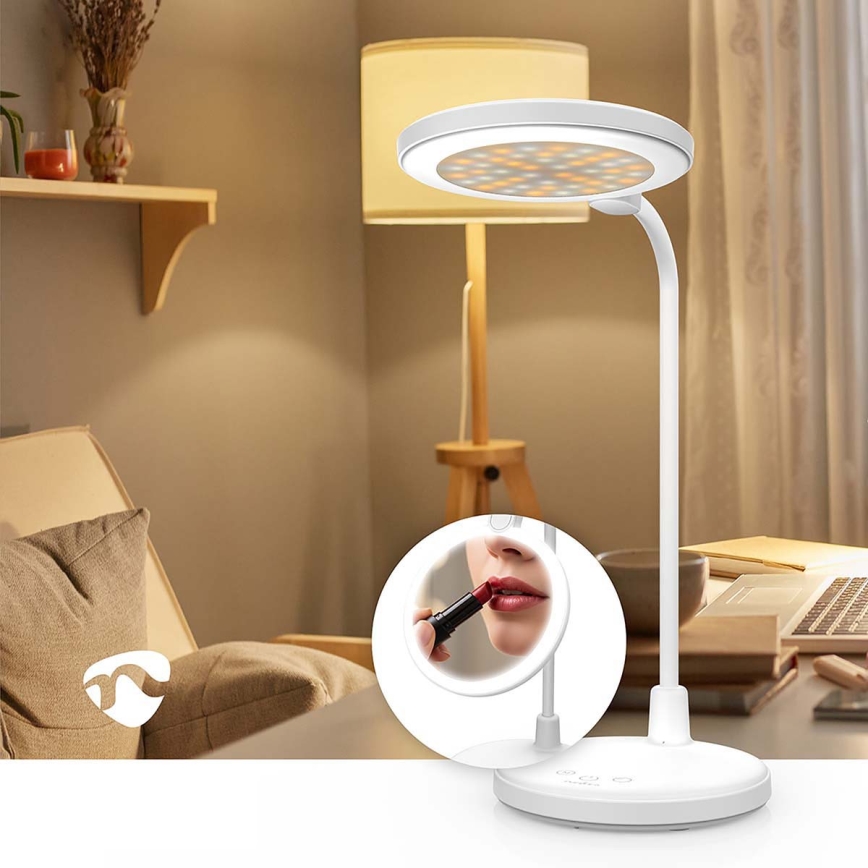 LED prigušiva punjiva dodirna lampa sa ogledalom LED/6W/1200 mAh 3000/4000/5700K CRI 90 bela