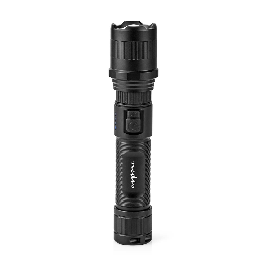 LED prigušiva punjiva aluminijumska baterijska lampa LED/10W/5V 2200 mAh IPX4 crna