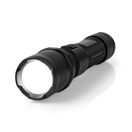 LED prigušiva punjiva aluminijumska baterijska lampa LED/10W/5V 2200 mAh IPX4 crna