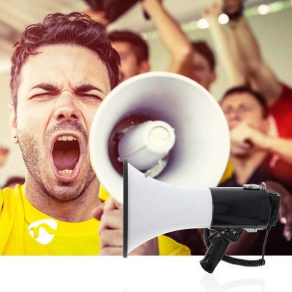 Megafon sa eksternim USB mikrofonom, 25W, 8xC, bela/crna