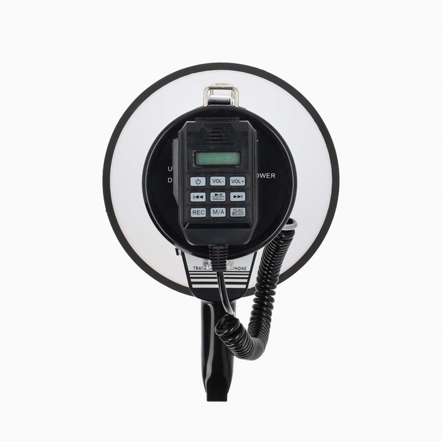 Megafon sa eksternim USB mikrofonom, 25W, 8xC, bela/crna