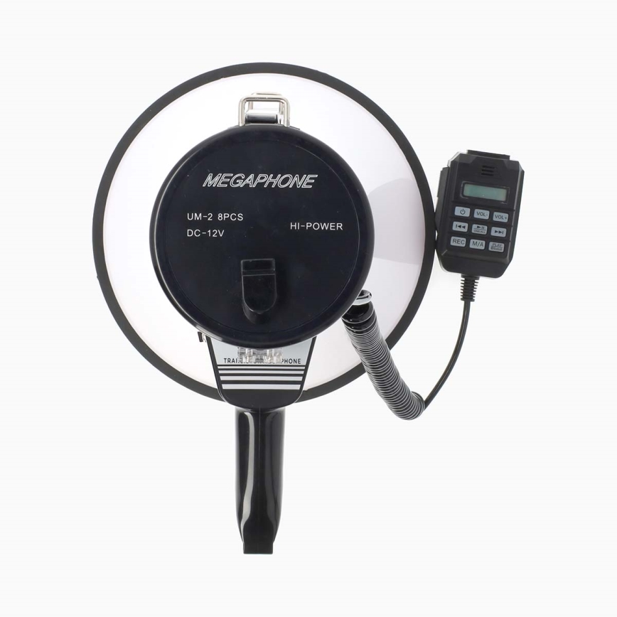 Megafon sa eksternim USB mikrofonom, 25W, 8xC, bela/crna