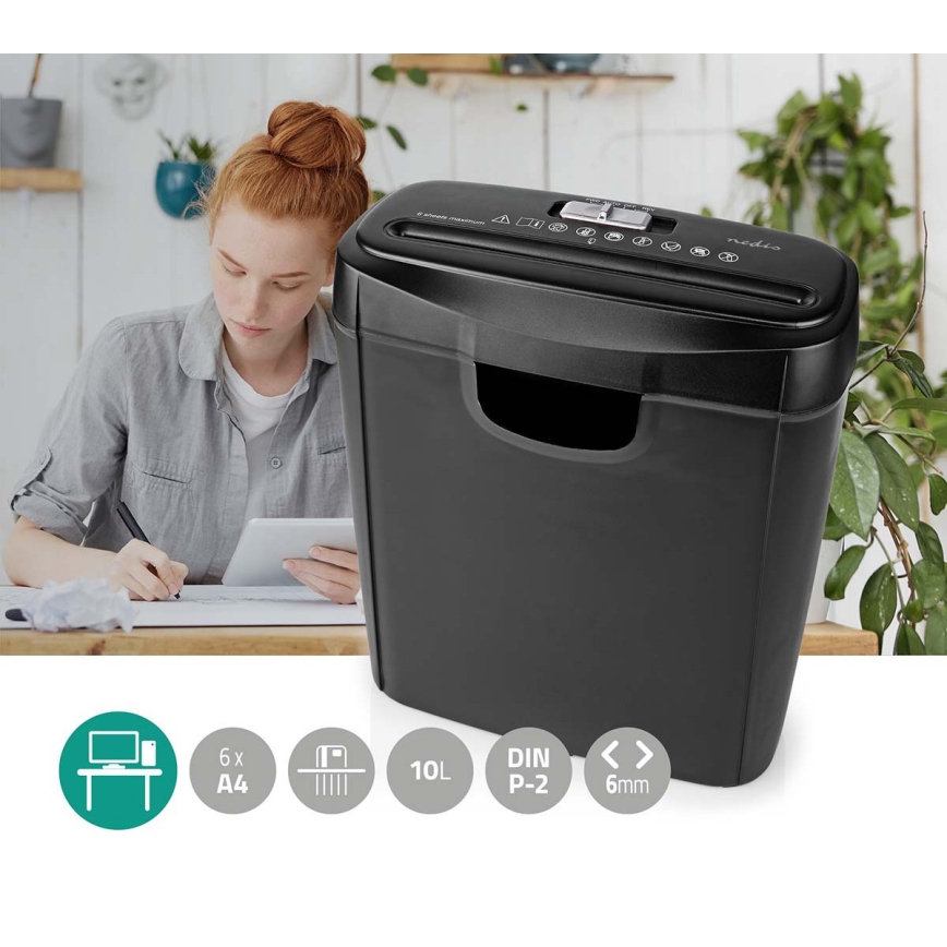 Skartovač papira A4, zapremina 10 l, 230 V, crne boje