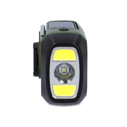 Radio DAB+/FM sa ručnom kurblom, solarnim panelom i LED svetiljkom 5V/2500 mAh zelena/crna