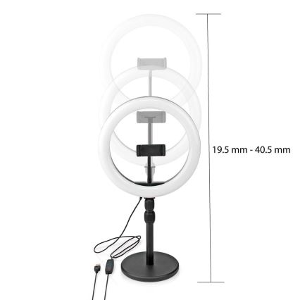 LED prigušiva lampa sa stativom i držačem za snimanje vlogova LED/6W/USB 2700-6700K