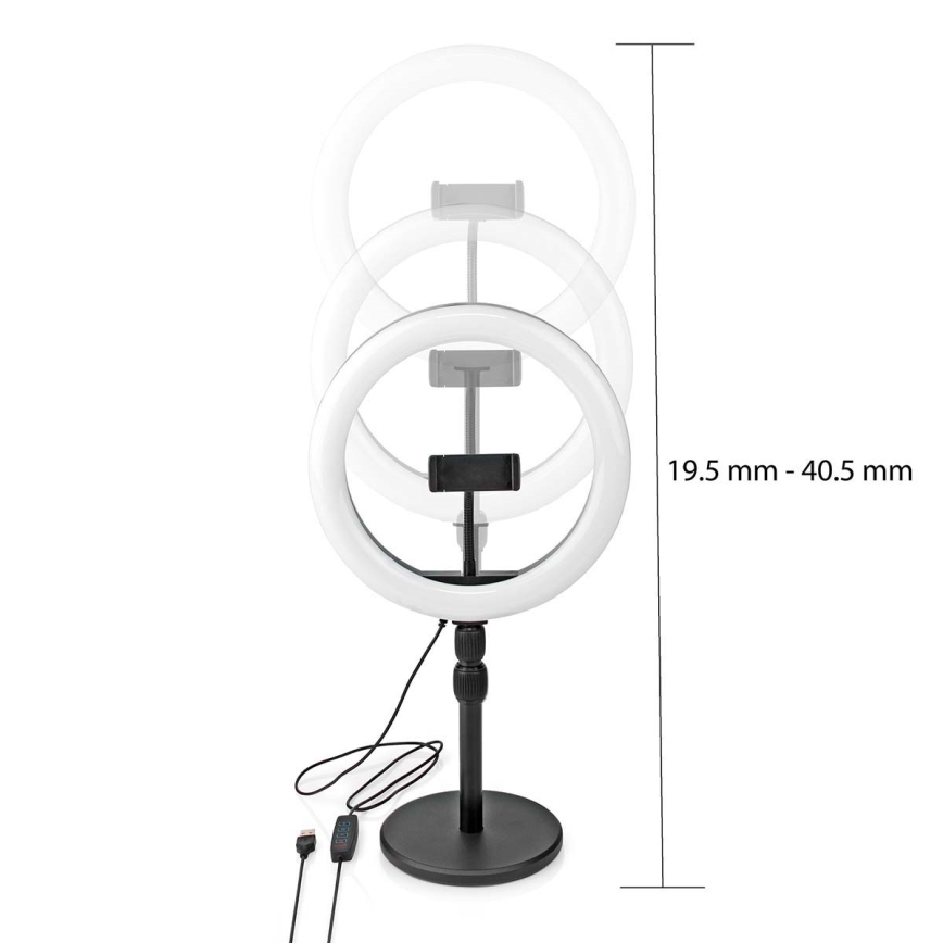 LED prigušiva lampa sa stativom i držačem za snimanje vlogova LED/6W/USB 2700-6700K