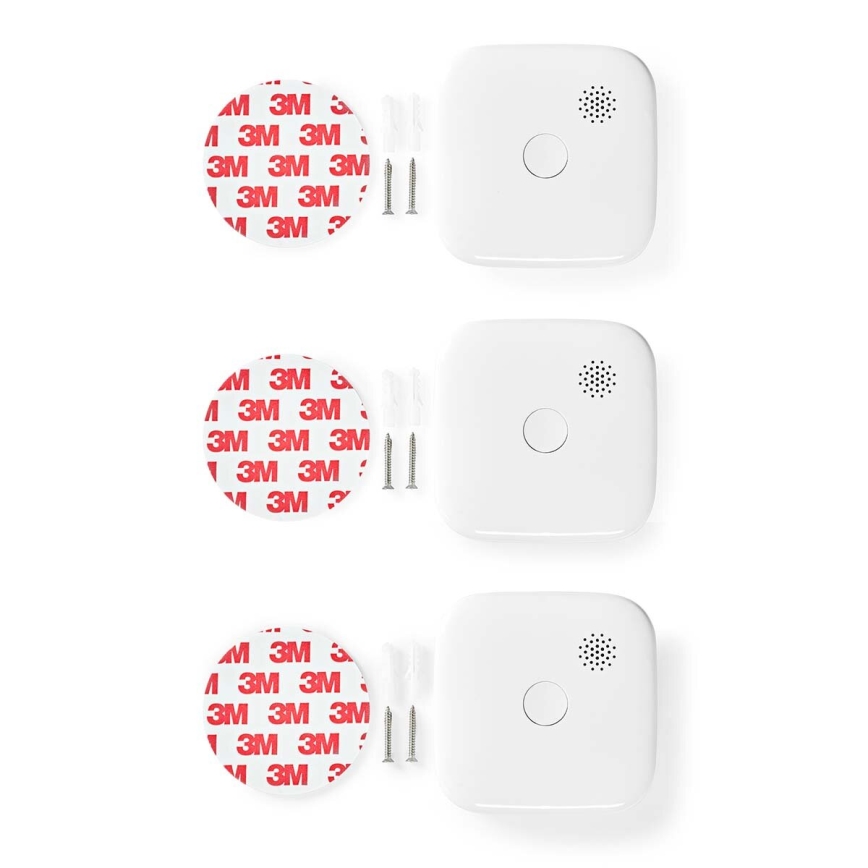 Komplet 3x detektora dima SmartLife 3V/1xCR123A Wi-Fi Tuya