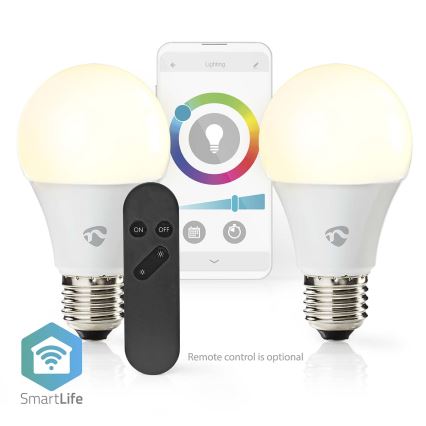 KOMPLET 2x LED RGBW prigušiva sijalica SmartLife E27/9W/230V Wi-Fi 2700-6500K