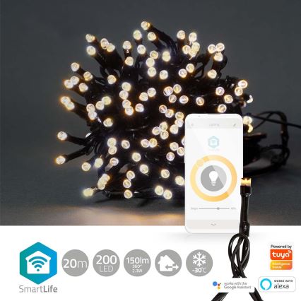 LED božićni lanac za spoljašnju upotrebu 200xLED/8 funkcija 25m IP65 Wi-Fi Tuya topla bela