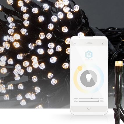 LED lanac 100 LED, 8 funkcija, 15 m, IP65, Wi‑Fi, Tuya