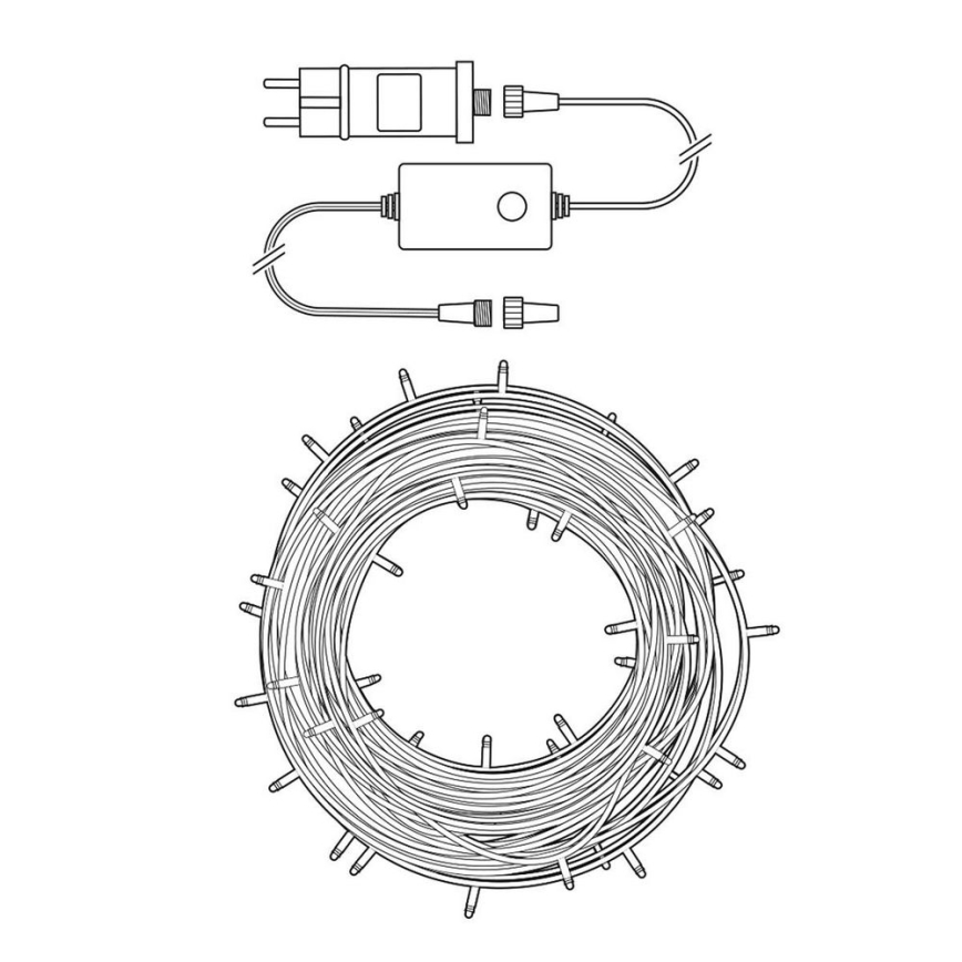 LED lanac 100 LED, 8 funkcija, 15 m, IP65, Wi‑Fi, Tuya