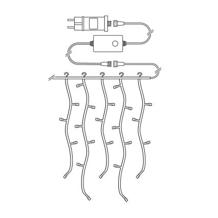 LED spoljašnja božićna zavesa 400xLED/8 funkcija 11m IP65 Wi-Fi Tuya hladna bela